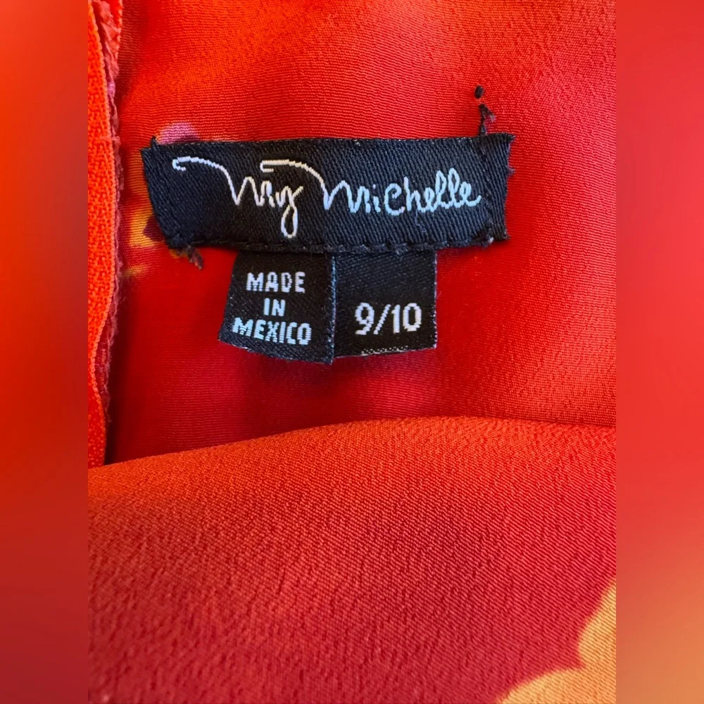 My Michelle Orange and Red Floral Mini Dress